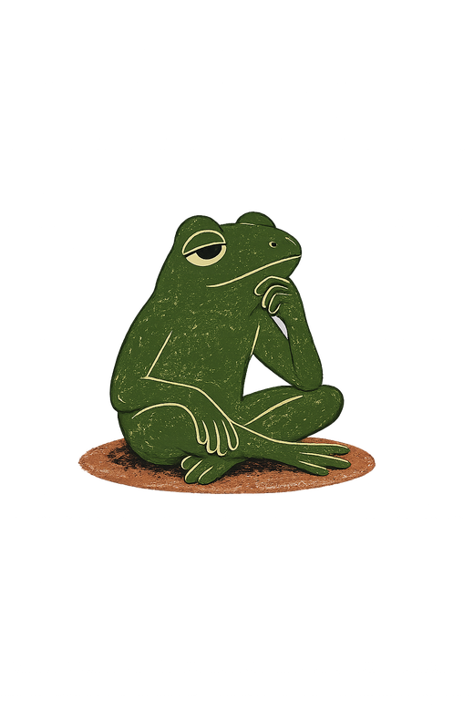 O sapo pensando diante das dúvidas frequentes