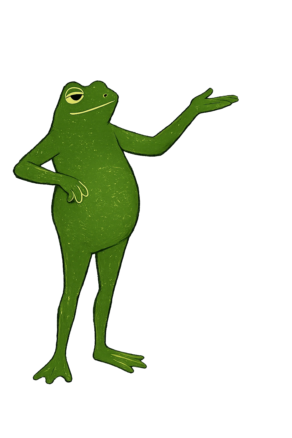 O sapo apresentando os temas de trabalho